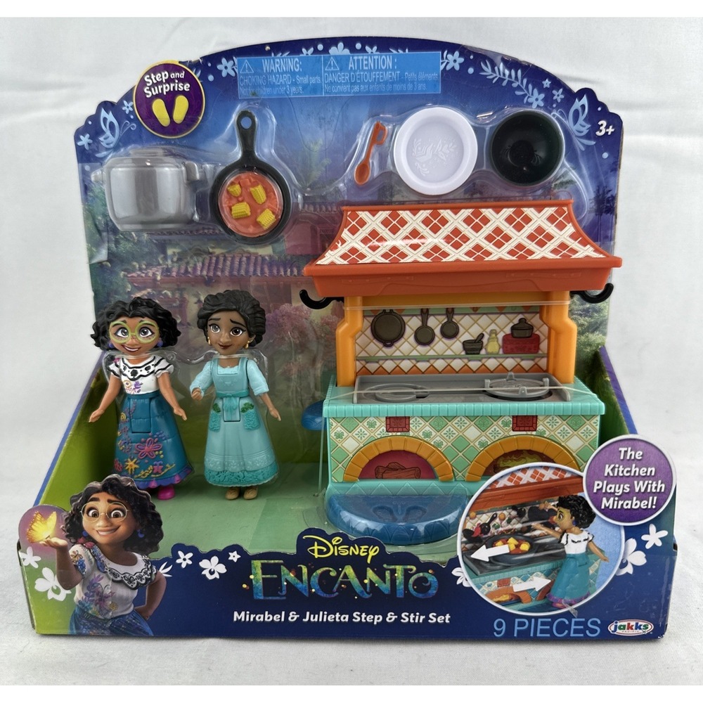 Disney Encanto 3" Scale Mirabel & Julieta Step & Stir Small Doll Kitchen Playset
